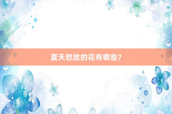 夏天怒放的花有哪些？